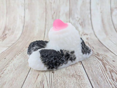 Fredrick the Werewolf of the woods, Size Mini (Soft Firmness) Cow Print Coloration