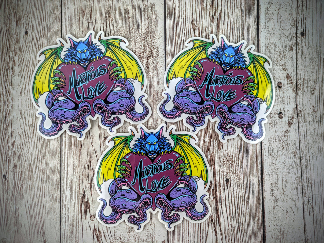 Monstrous Love Sticker (single and three pack) - KuduVoodoo