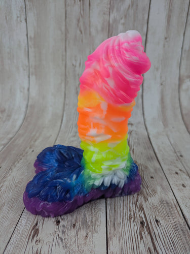 Lennex the Dancing Bear Erect Version, Size Mini (Soft Firmness) Blizzard Rainbow Special Coloration