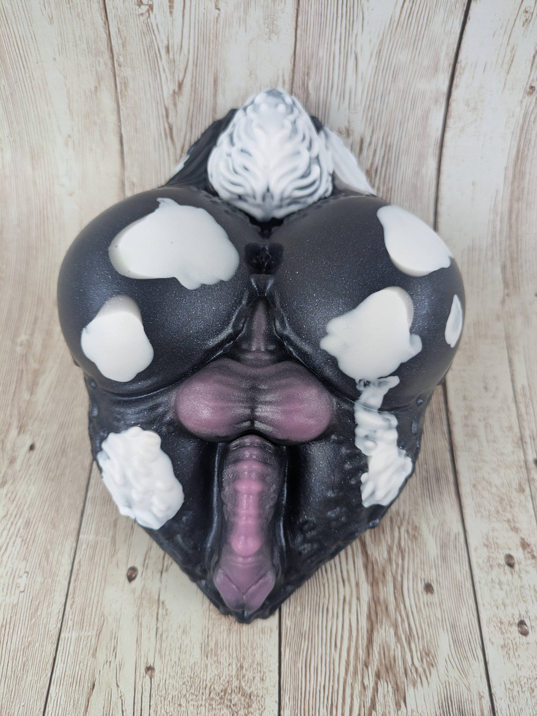 Tristan the Whimsy Prince, Size Small (Soft Firmness) White Spot Cow Print
