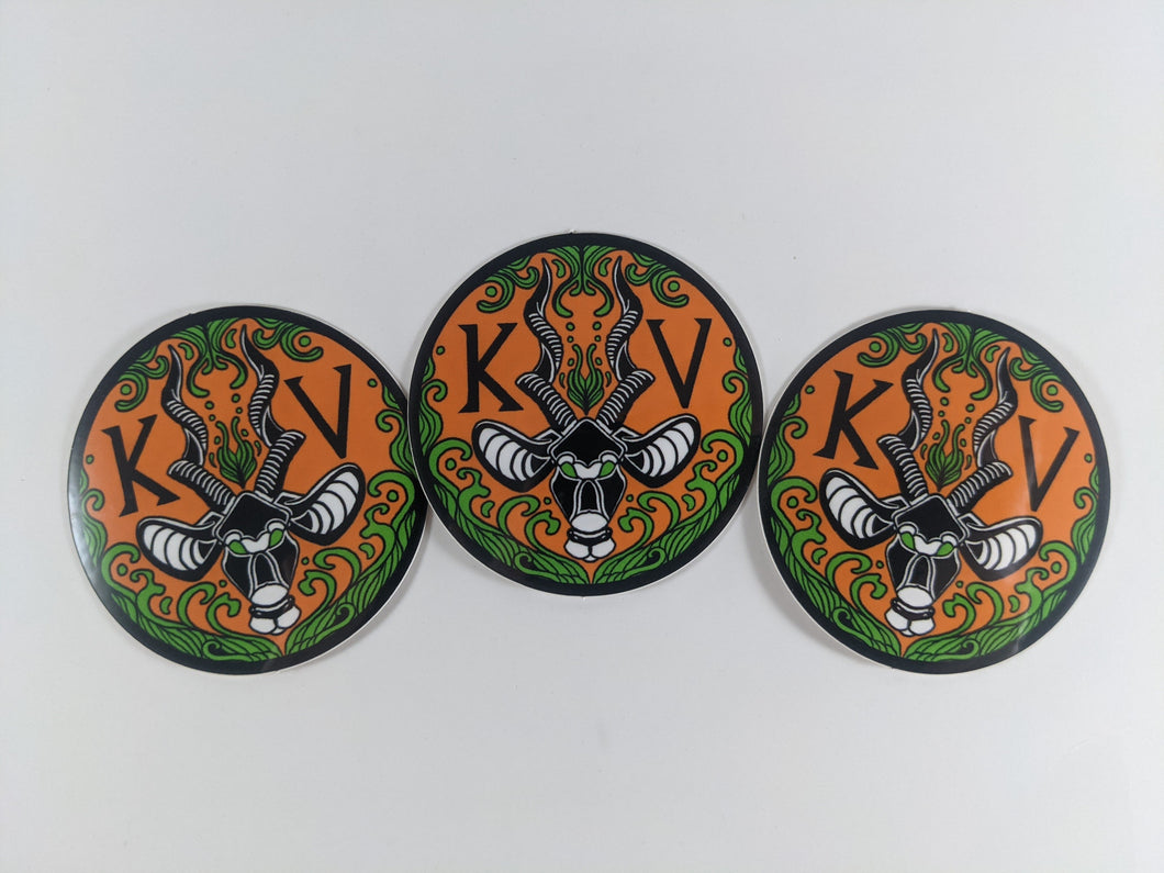 New KuduVoodoo Logo Sticker-Orange (Single and 3 Pack Listing)