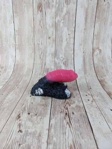 Lennex the Dancing Bear Packer, Size Mini (Super Soft Firmness) Hand Painted Cow Print